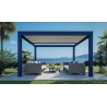 Ambiance 3D - Pergola toile - Solicanva S - RAL 5003 - toile Sunworker SWK6 White M005 - fermée