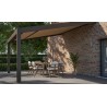 Ambiance 3D - Pergola toile - Solicanva R - RAL 7006 - toile Sunworker SWK Oak M723 - angle 2